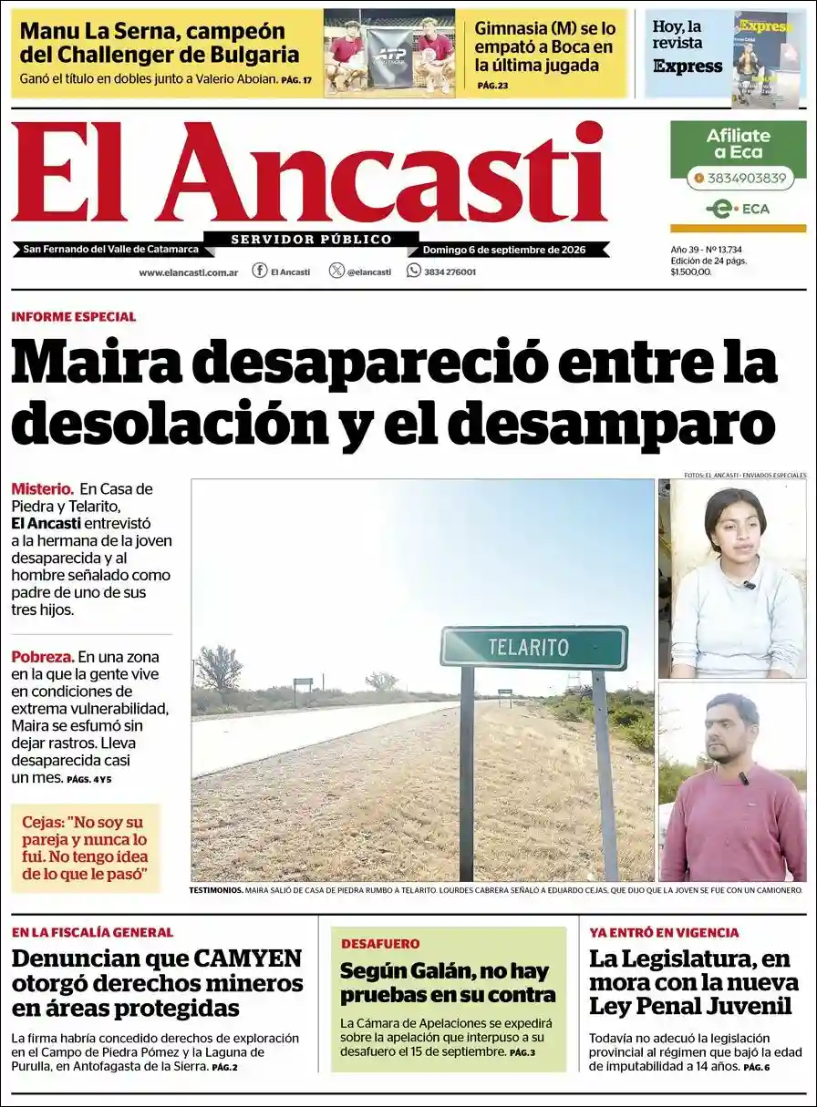 Estudios Max | Argentilandia Diario - Tapa del diario Ancasti