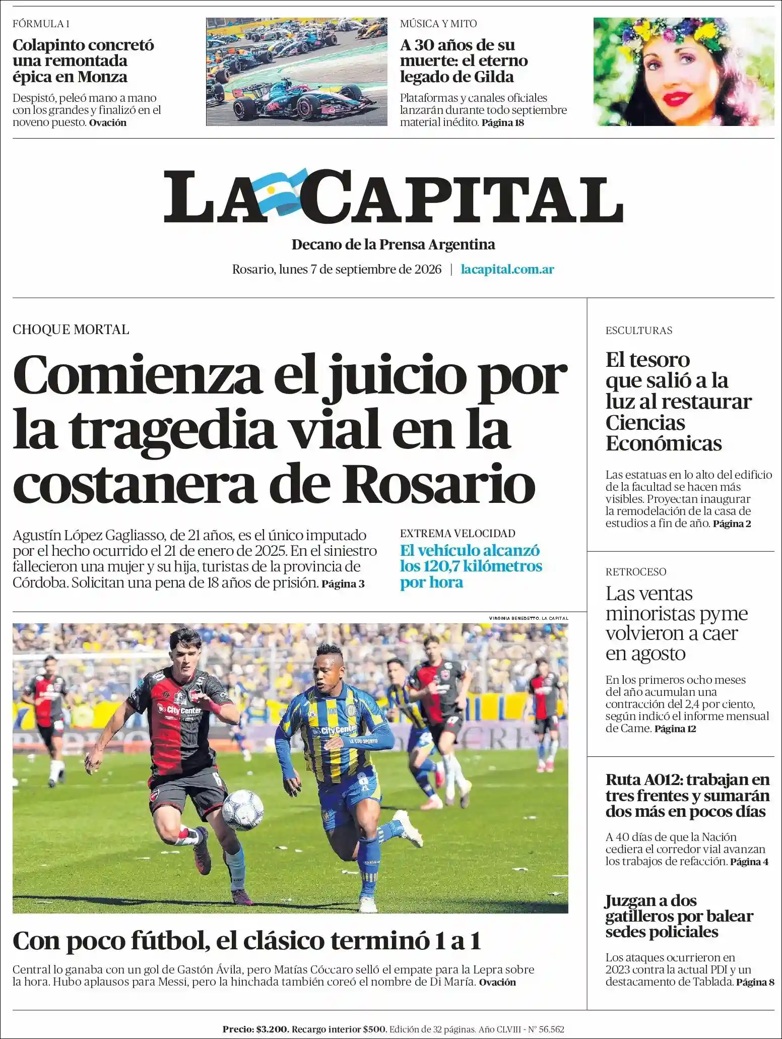 Estudios Max | Argentilandia Diario - Tapa del diario La Capital Rosario