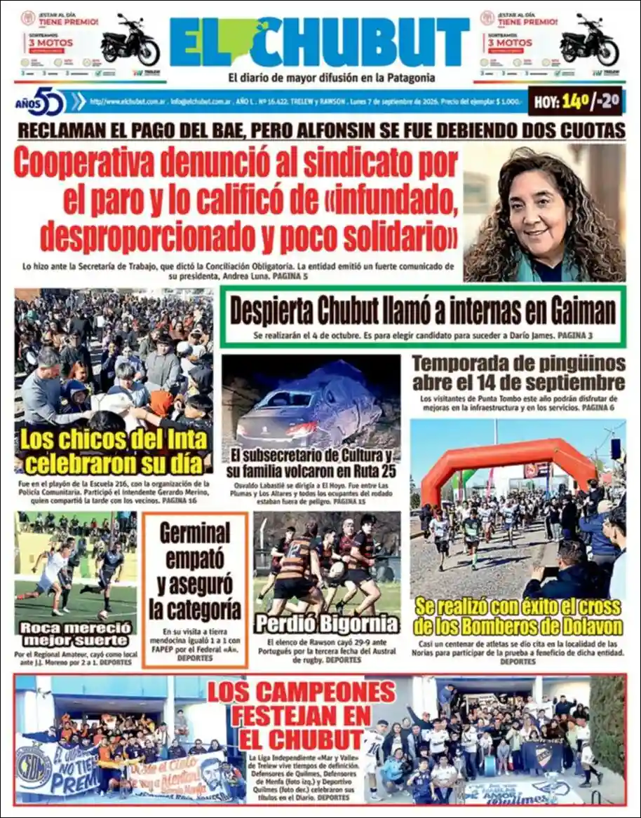 Estudios Max | Argentilandia Diario - Tapa del diario El Chubut