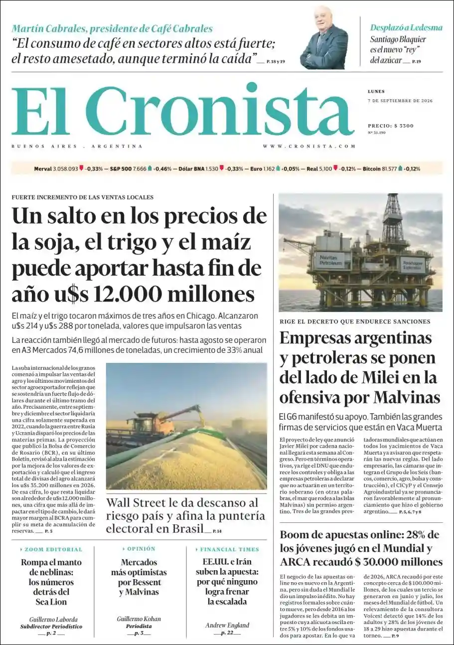 Estudios Max | Argentilandia Diario - Tapa del diario Cronista