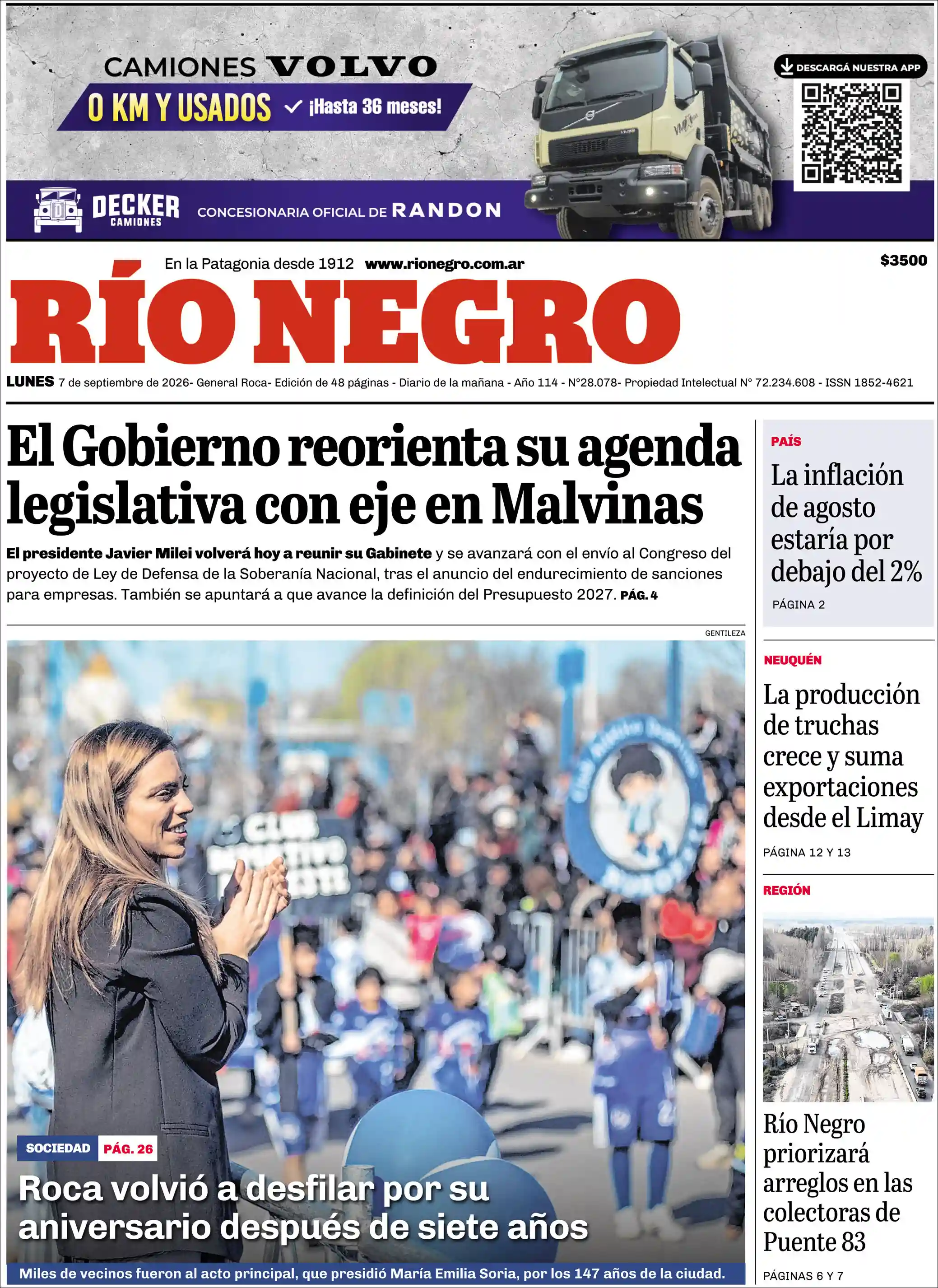 Estudios Max | Argentilandia Diario - Tapa del diario Rio Negro