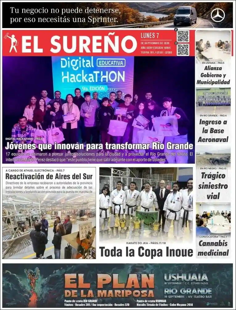 Estudios Max | Argentilandia Diario - Tapa del diario El Sureño