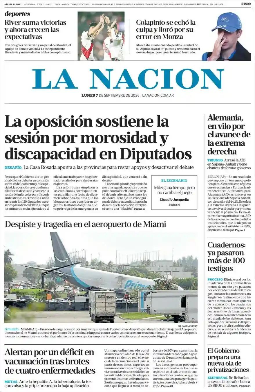 Estudios Max | Argentilandia Diario - Tapa del diario Nacion